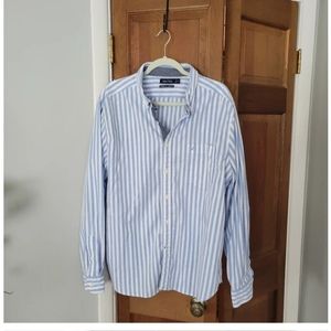 Nautica Blue and White striped button down xxl